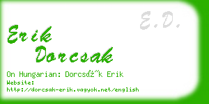 erik dorcsak business card